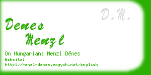 denes menzl business card